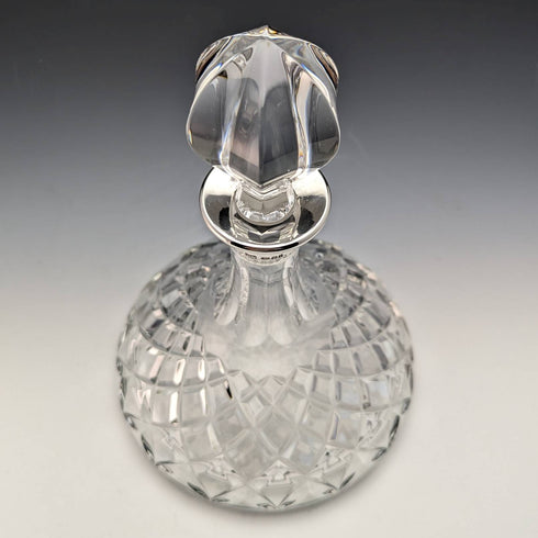 英国製 カットガラス 純銀装飾 シップスデキャンタ MAPPIN and WEBB